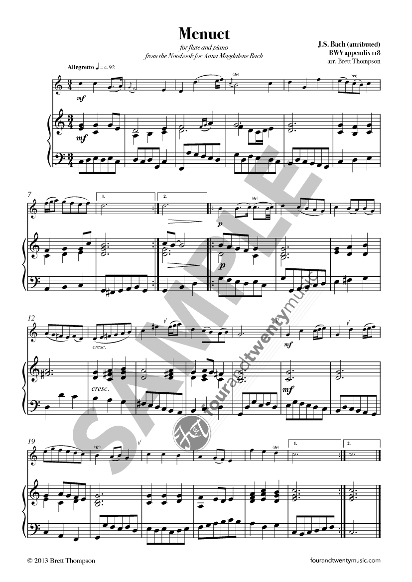 Johann Sebastian Bach Sheet Music to Download - High Quality