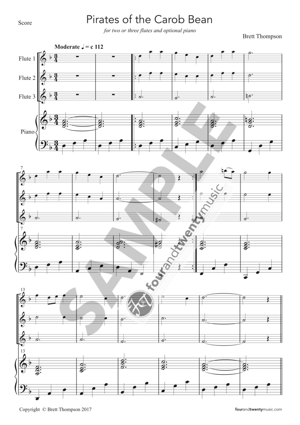 Pirates of the Carob Bean Brett Thompson (digital sheet music
